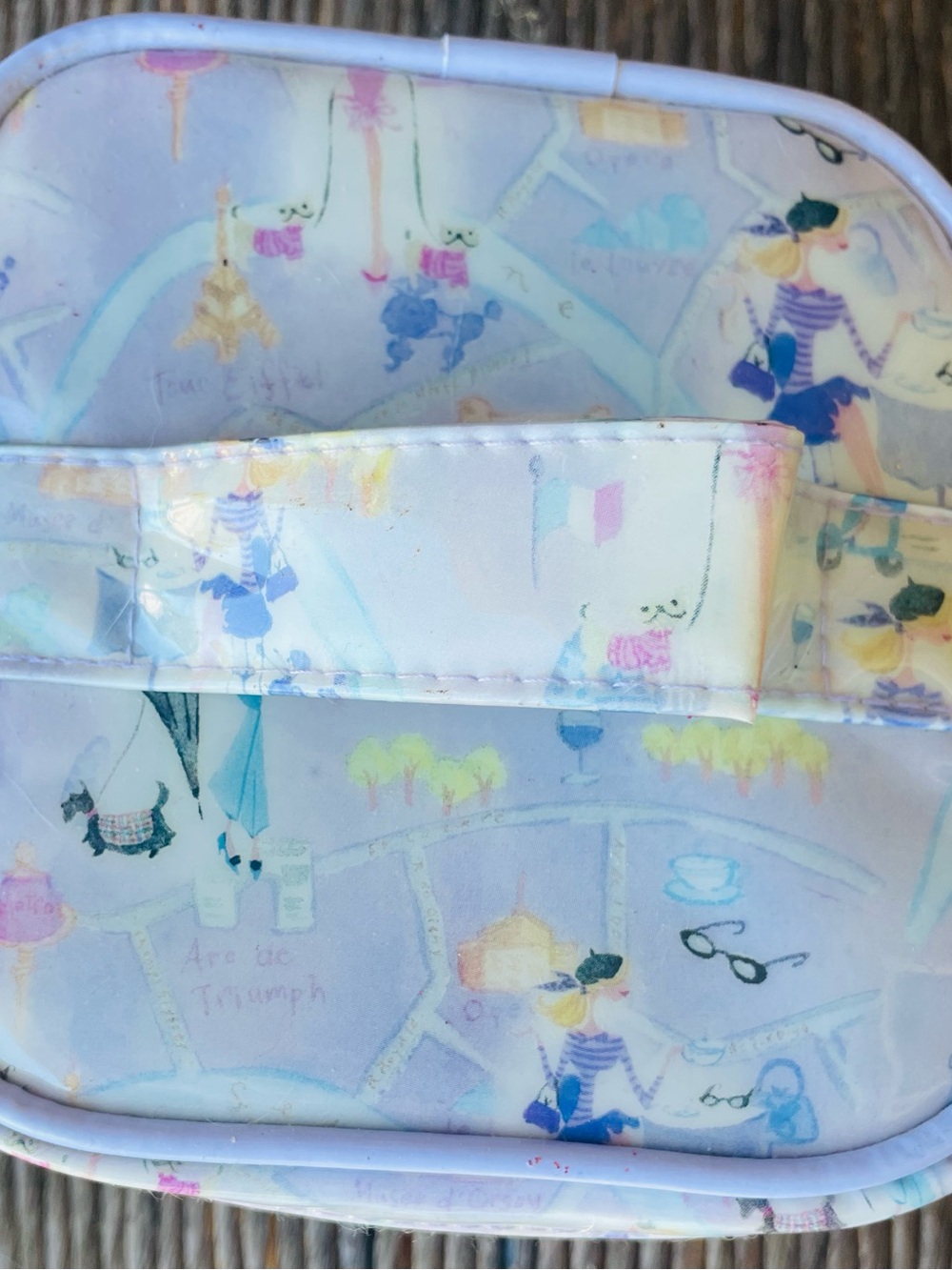 Tri Coastal Design A K Huggins Lavender Light Blue Cosmetic Case Parisian - Picture 2 of 5
